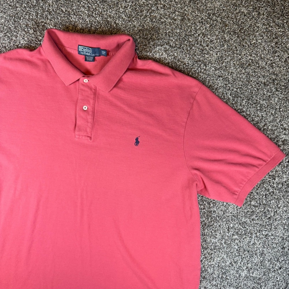 Polo Ralph Lauren Polo Shirt Mens 3XB Pink Short Sleeve Cotton Pique Pony Logo